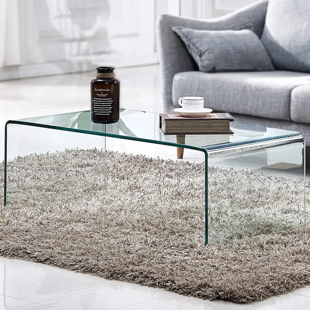 Coffee Table,Clear Coffee Table, Small Modern Coffee Table for Living Room,Match Well with Rug (39.4x19.7