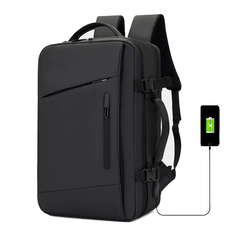 

Laptop Backpack Expandable Men Business Carry-on Flight Travel Cabin Backpack Mochilas De Hombre Adult Men's USB Charging