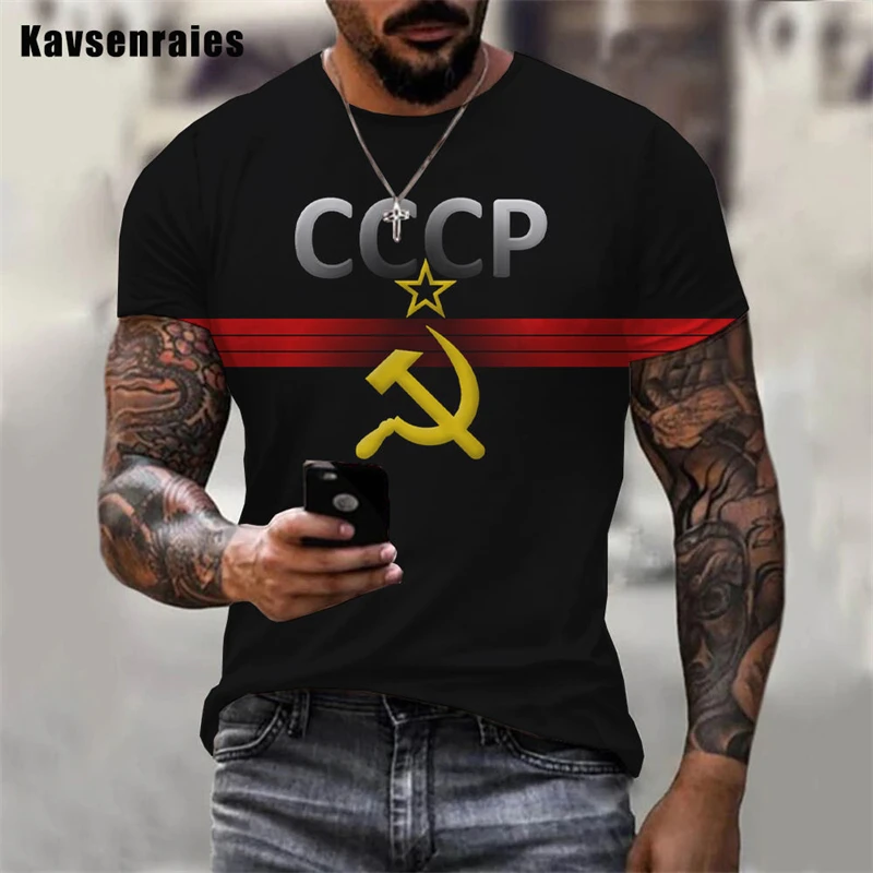 Russia CCCP 3D Printed TShirts For Men Women Clothing USSR Soviet Union Man Short Sleeve Tshirt Moscow Mens Tees Oversized Tops