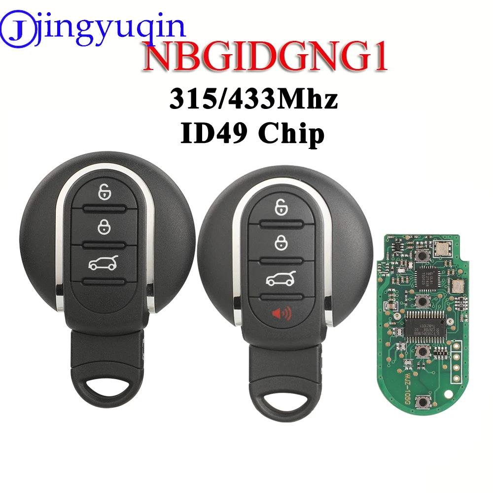

jingyuqin 3/4BTN Smart Remote Car Key Fob 315MHz 434MHz ID49 For BMW Mini Cooper Countryman Clubman F-Series F55 F56 2015-2018