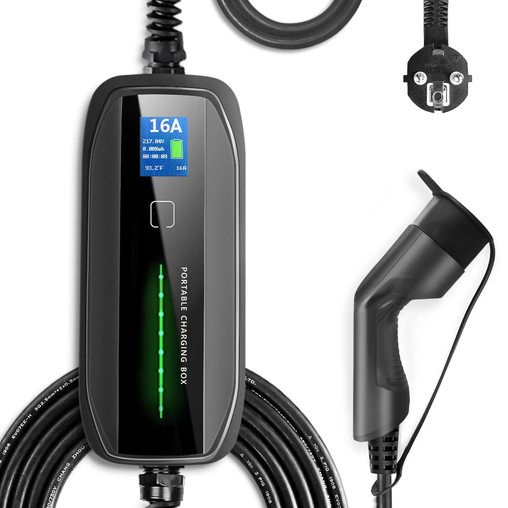 16A to Schuko Plug Portable EV Charging Box car charger  cables