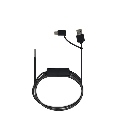 Imagen 2 del producto Endoscopio de tubo de acero inoxidable, 1MP de diámetro, 5,5mm, FOV88 ゜, cable 3 en 1, sonda USB, EZ-EN55S-R