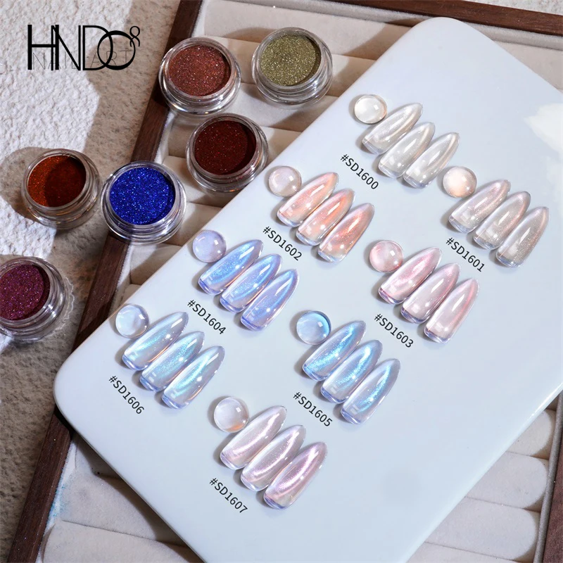 

HNDO New 12 Colors Cat Eye Magnetic Powder Nail Art Glitter for Gel Polish Professional Design Pigment Rubbing Dust