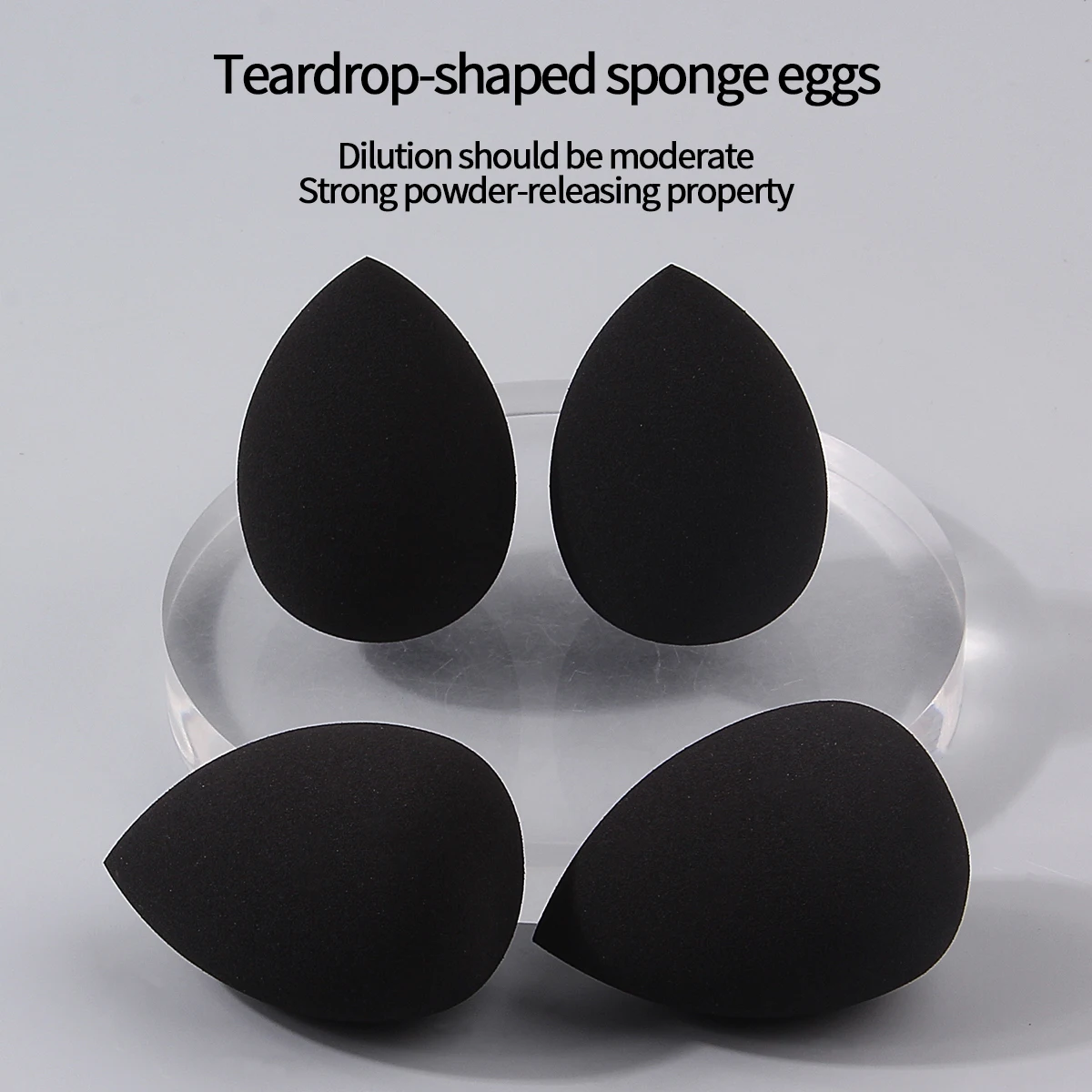 Multi-Specification Best-Selling Black Makeup Sponge Beauty Egg Set, High Resilience and No Powder Sticking Facial Makeup Tools