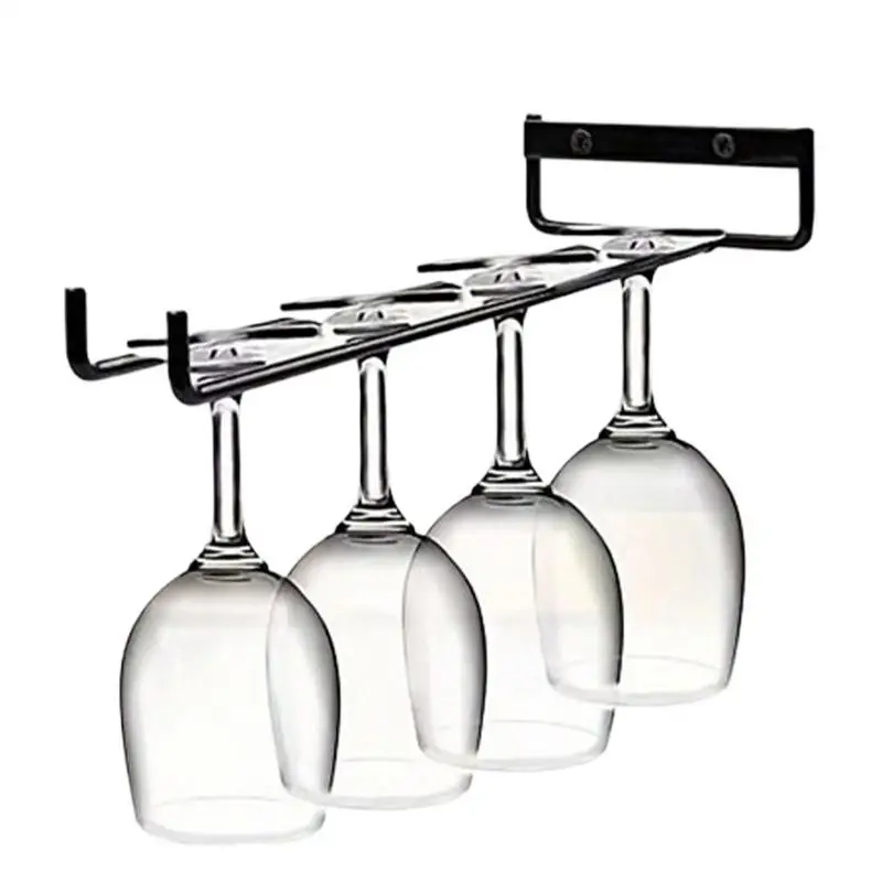 Wine Glass Rack Mug Hanger for Cabinet Multifunctional Metal Wine Glass Holder Bar Glass Storage Rack for Bar Counter Kitchen