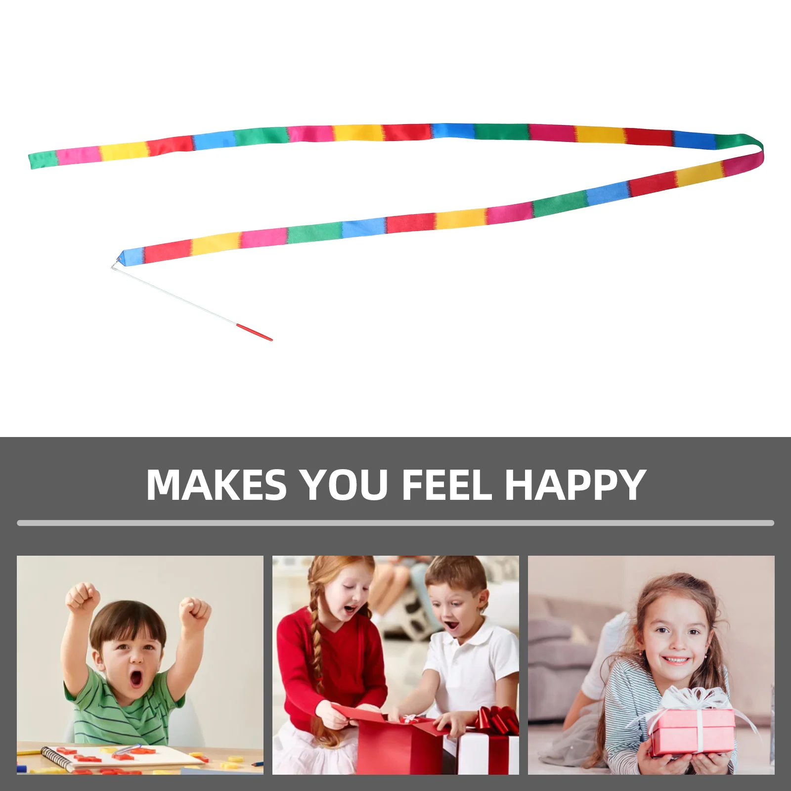 5 قطعة شريط الجمباز الفني اللافتات قوس قزح الرقص التدوير العصي لحفلة رقص الباليه الصولجانات الرقص الإيقاعي #5