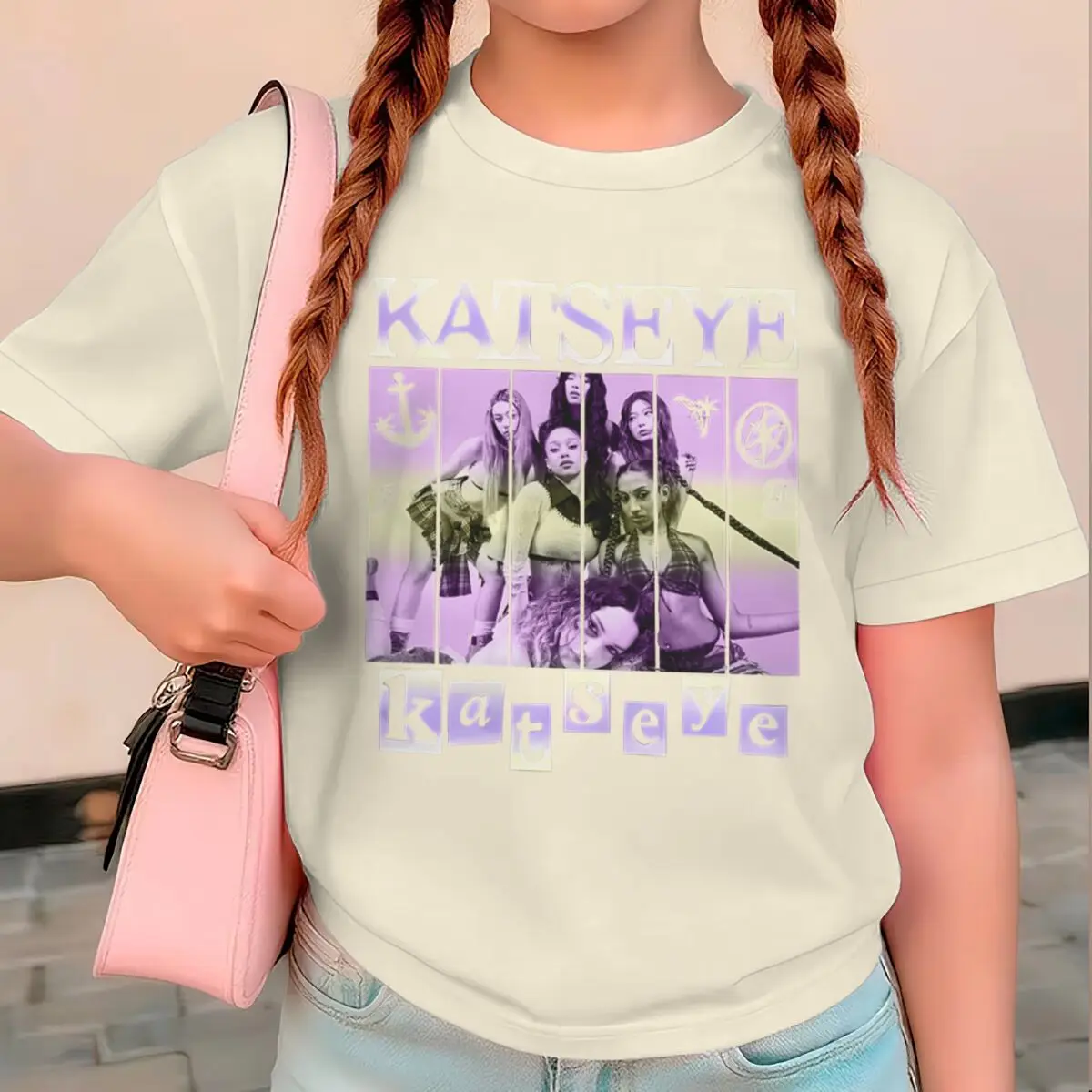 Katseye Print Girls Tshirt Toddler Top Summer Short Sleeve Tops Girl Group Katseye Graphic T Shirt Kids Casual Cotton T-shirt