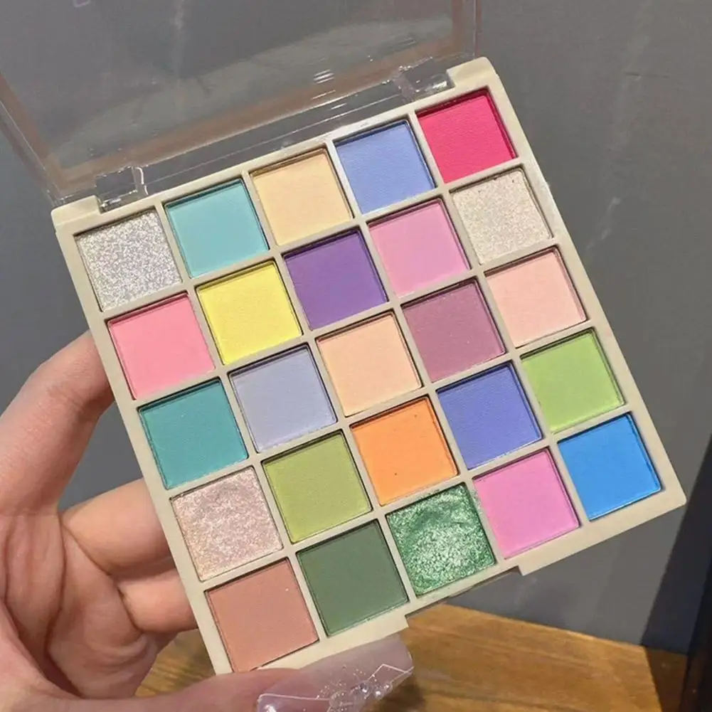 25 colori ombretto piatto lucido cemento grigio rosa marrone tono di colore opaco glitter a lunga durata trucco quotidiano per la festa Da H2E0
