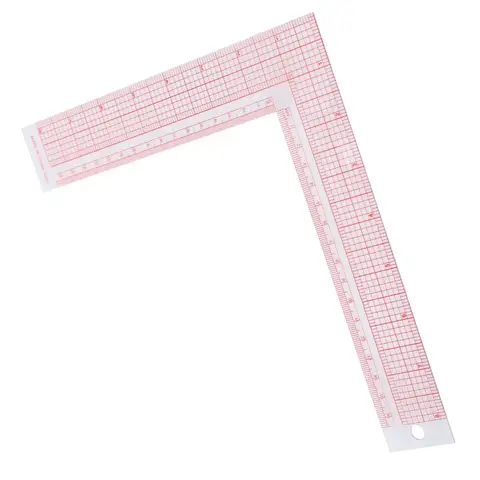 Measuring Tool 90 Degree Square Ruler Plastic Arc Line L-Shaped Ruler Right Angle Ruler Tailor Drawing