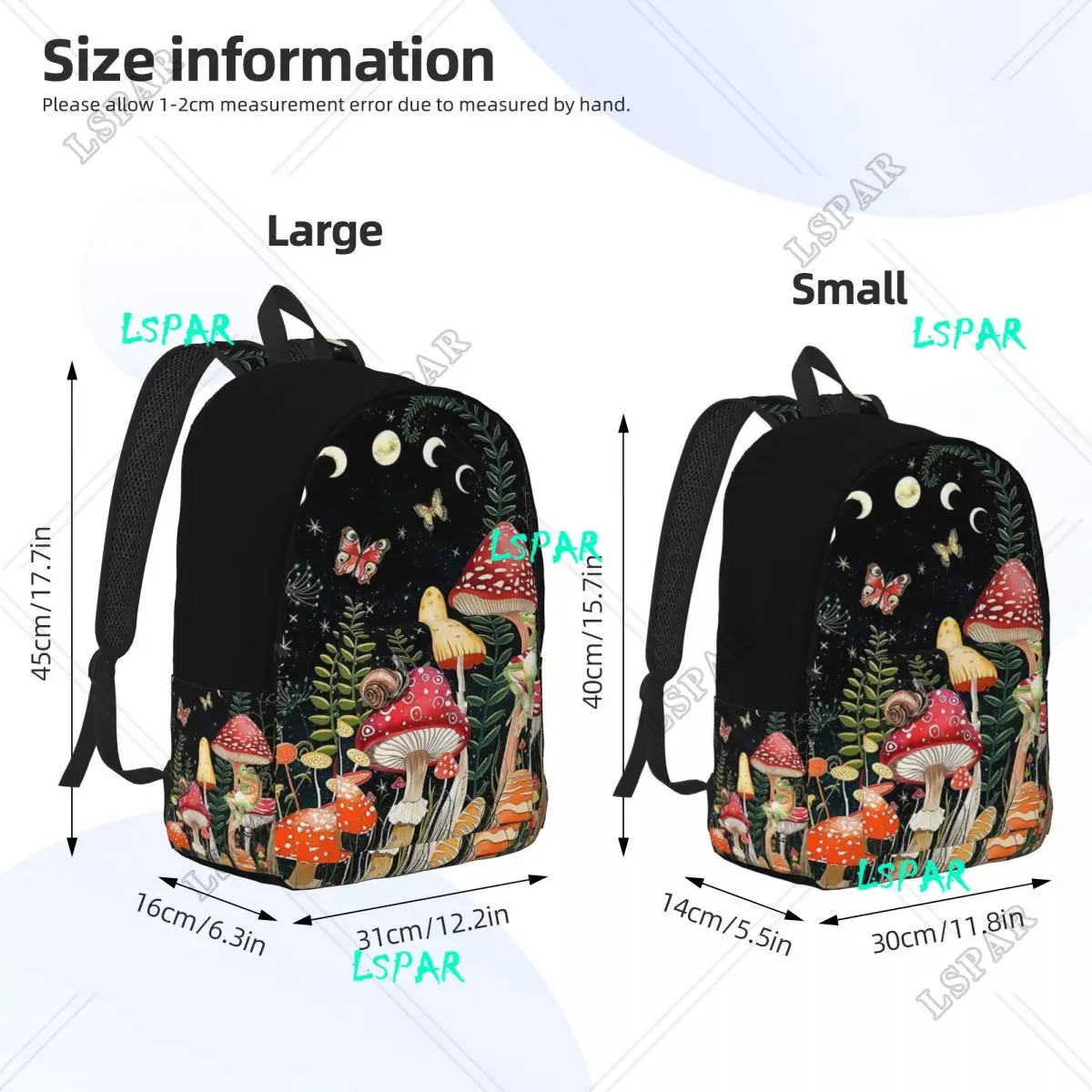 Mushroom Printing Backpack Boy Girl Frog Animal Gifts Soft Backpacks Polyester Casual High School Bags Trekking Design Rucksack