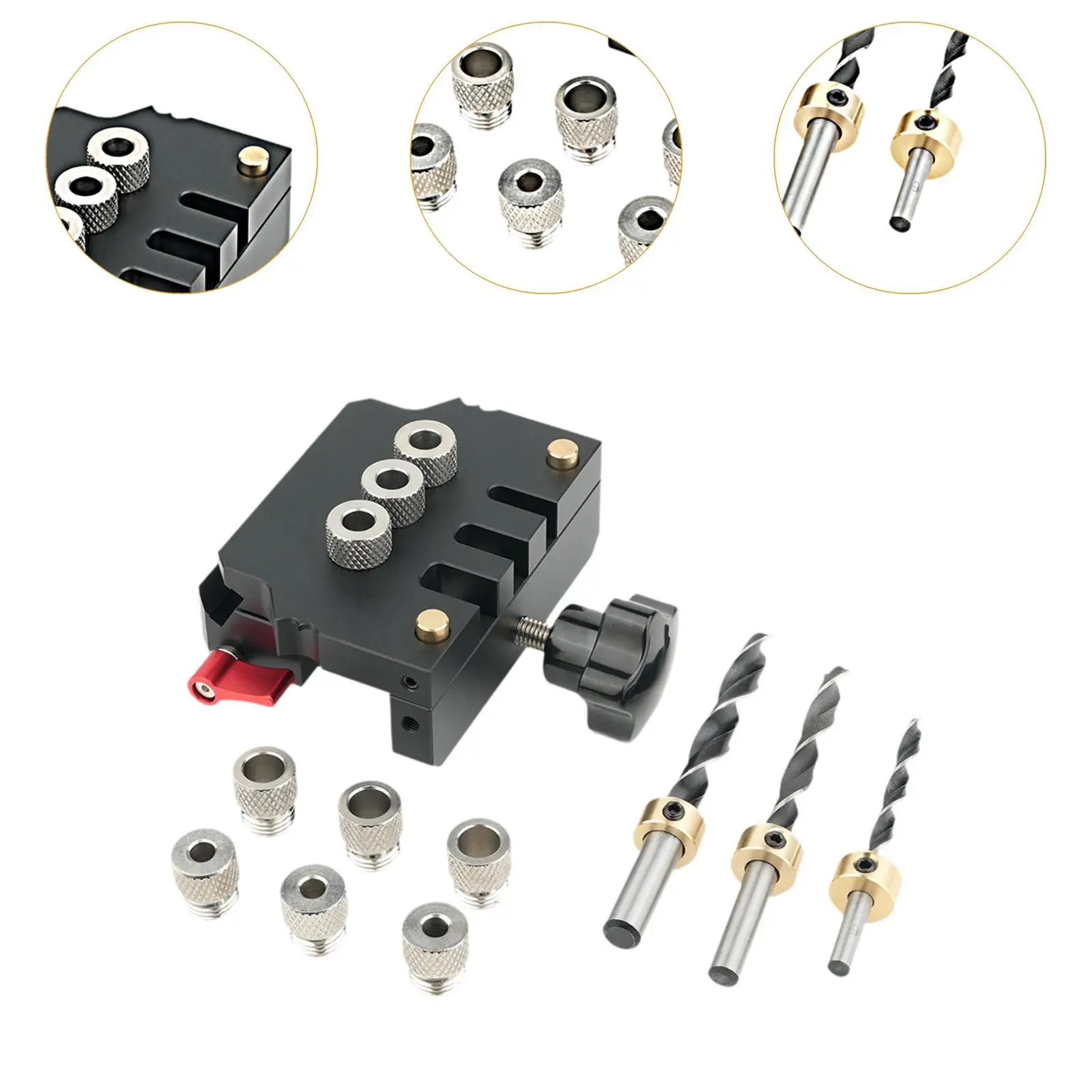 목공 다웰링 지그 키트 펀치 로케이터 정확한 정밀 헤비 듀티