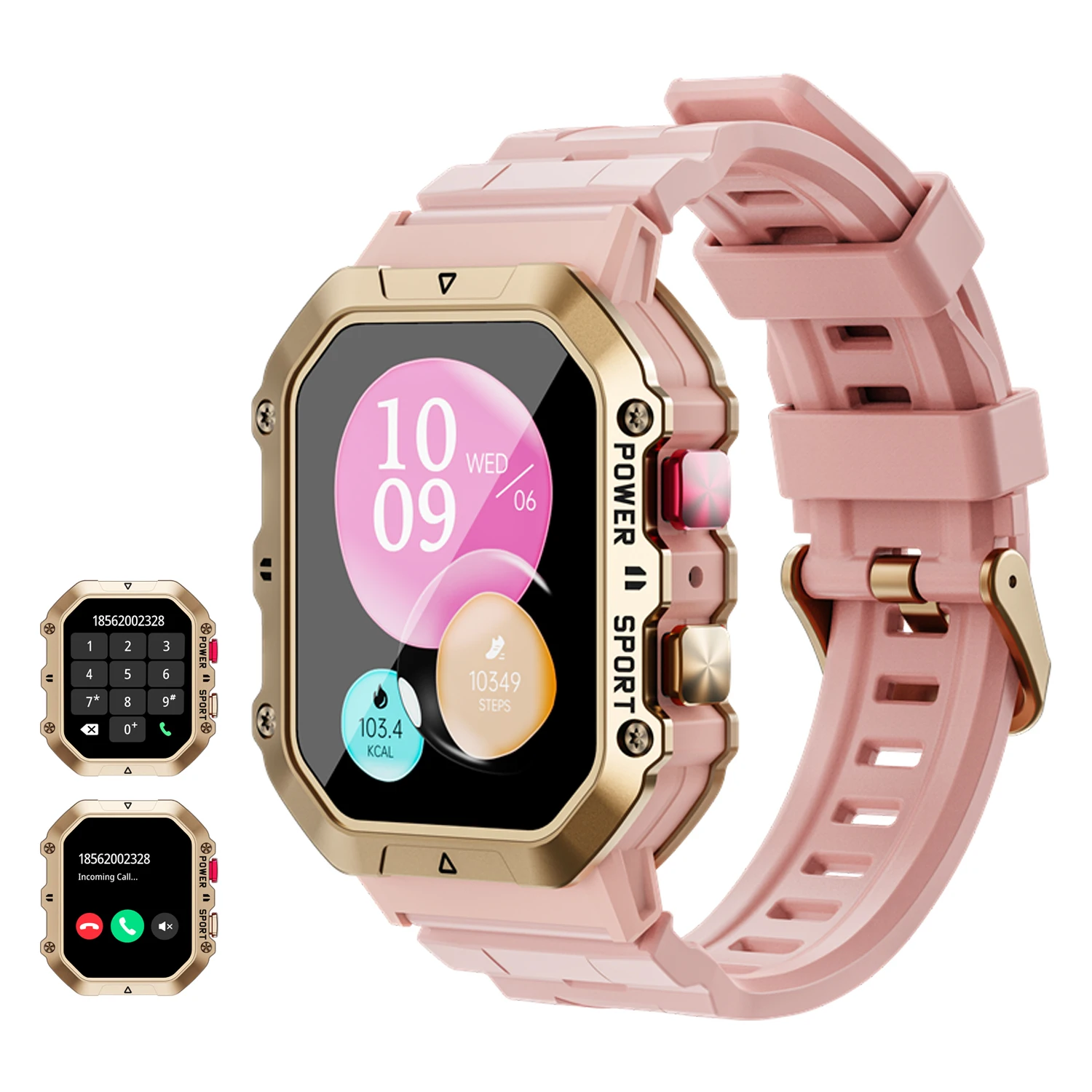 

AMOLED HD Смарт-часы с экраном для женщин Bluetooth-вызовы Мониторинг здоровья Спортивный фитнес-трекер 1ATM Водонепроницаемые женские умные часы