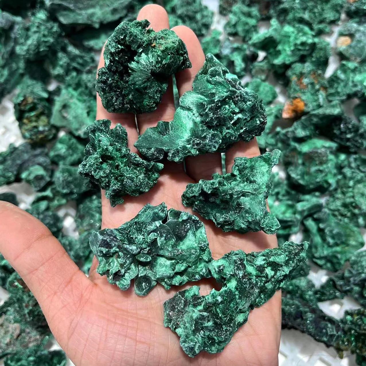 

Natural Unpolished Raw Malachite Samples Crystal Rough Stones