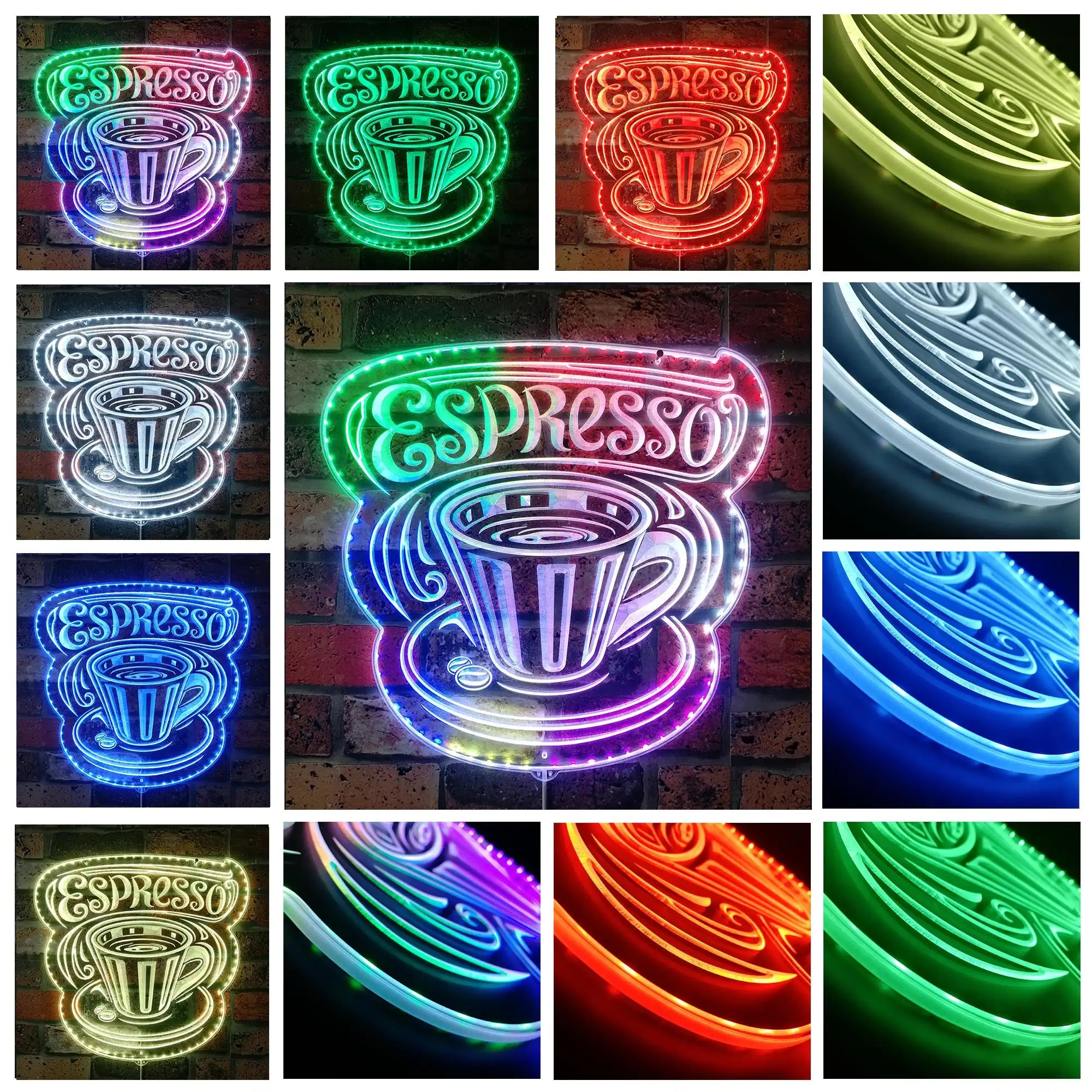Espresso Coffee Shop RGB Dynamic Glam LED Sign st06-fnd-i0252