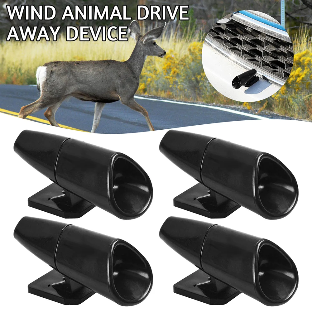 2Pcs Ultrasonic Animal Repeller Saving Wind Whistle Car Motorcycle Deer Warning Repeller Black Whistles