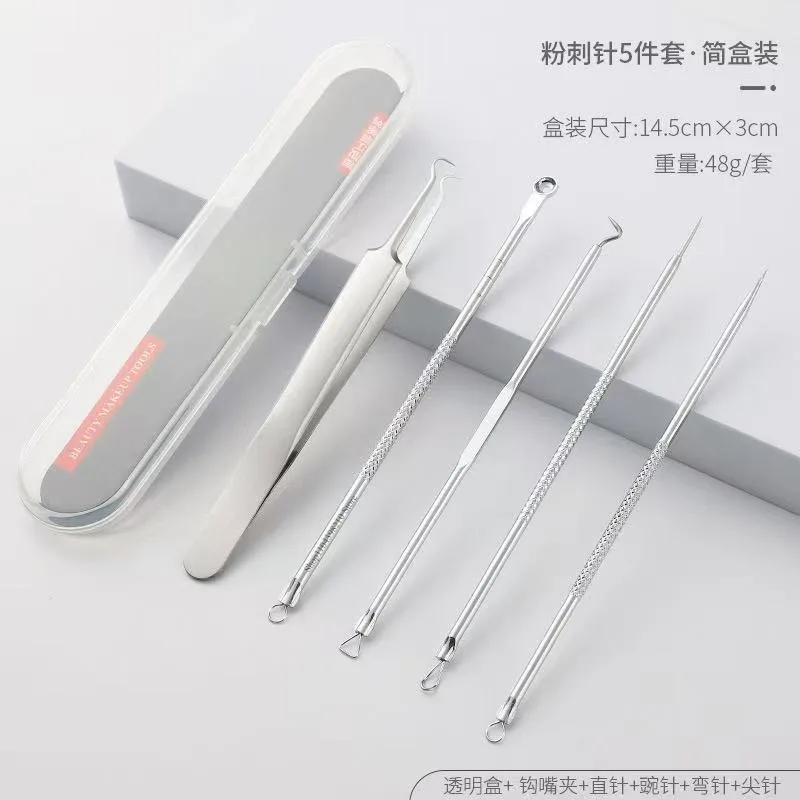 ステンレス鋼の黒ずみ除去ピンセットニキビクリップニキビ針スキンクリーニングツール美容細胞ケア用