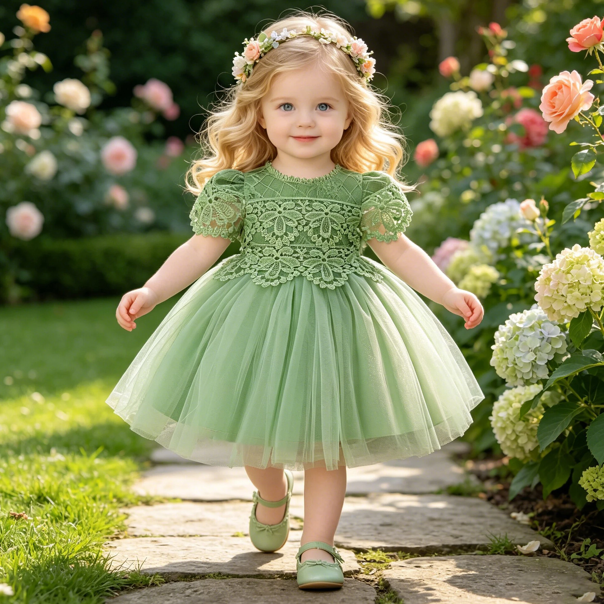 

Summer Baptism Wedding Party Baby Girls Dress Toddler Flower 1st Birthday Princess Prom Dresses for Girl Tulle Bridesmaids Gown