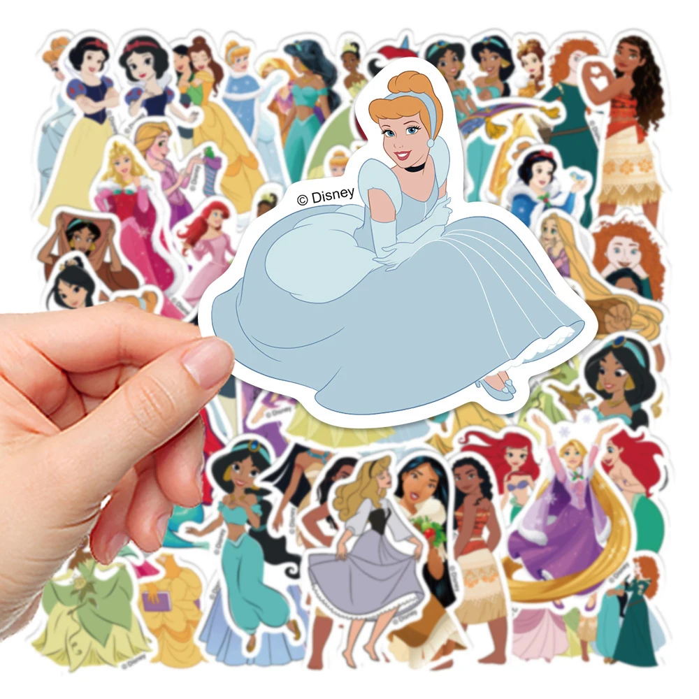 100 Stück gemischte Disney-Prinzessinnen-Cartoon-Aufkleber, Kawaii Belle Rapunzel Ariel Cartoon-Aufkleber, Spielzeug, niedliches DIY-Scrapbook-Briefpapier – Detail 4