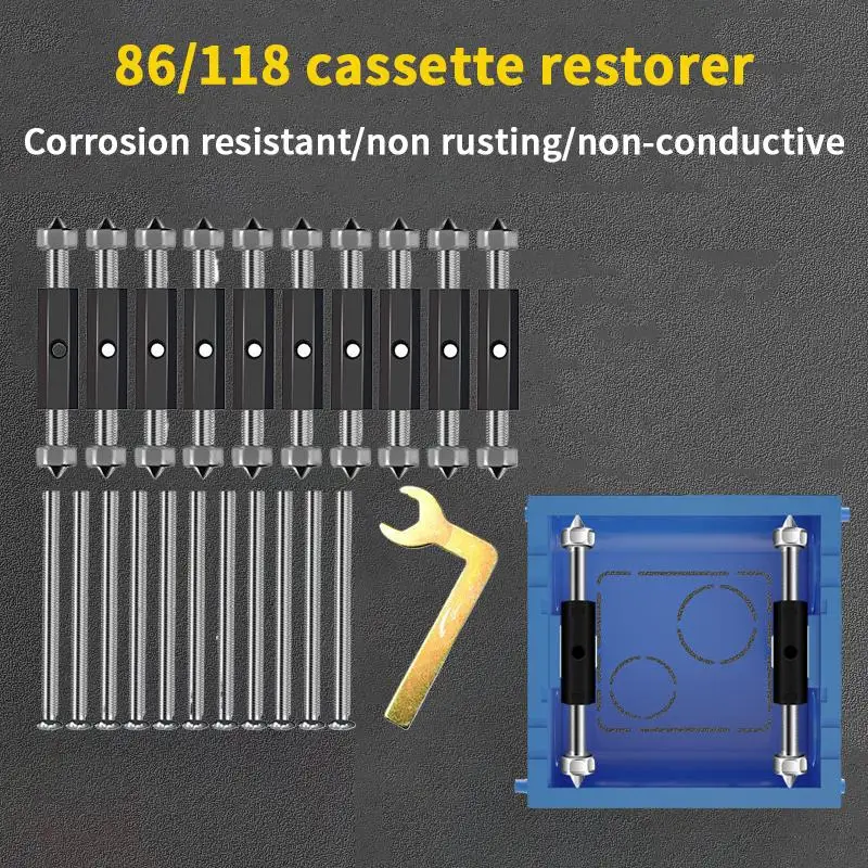 Wall Switch Socket Cassette Restorer Kit Insulate Socket Box Screw Support Rod With Wrench Electrical Repair Accessories