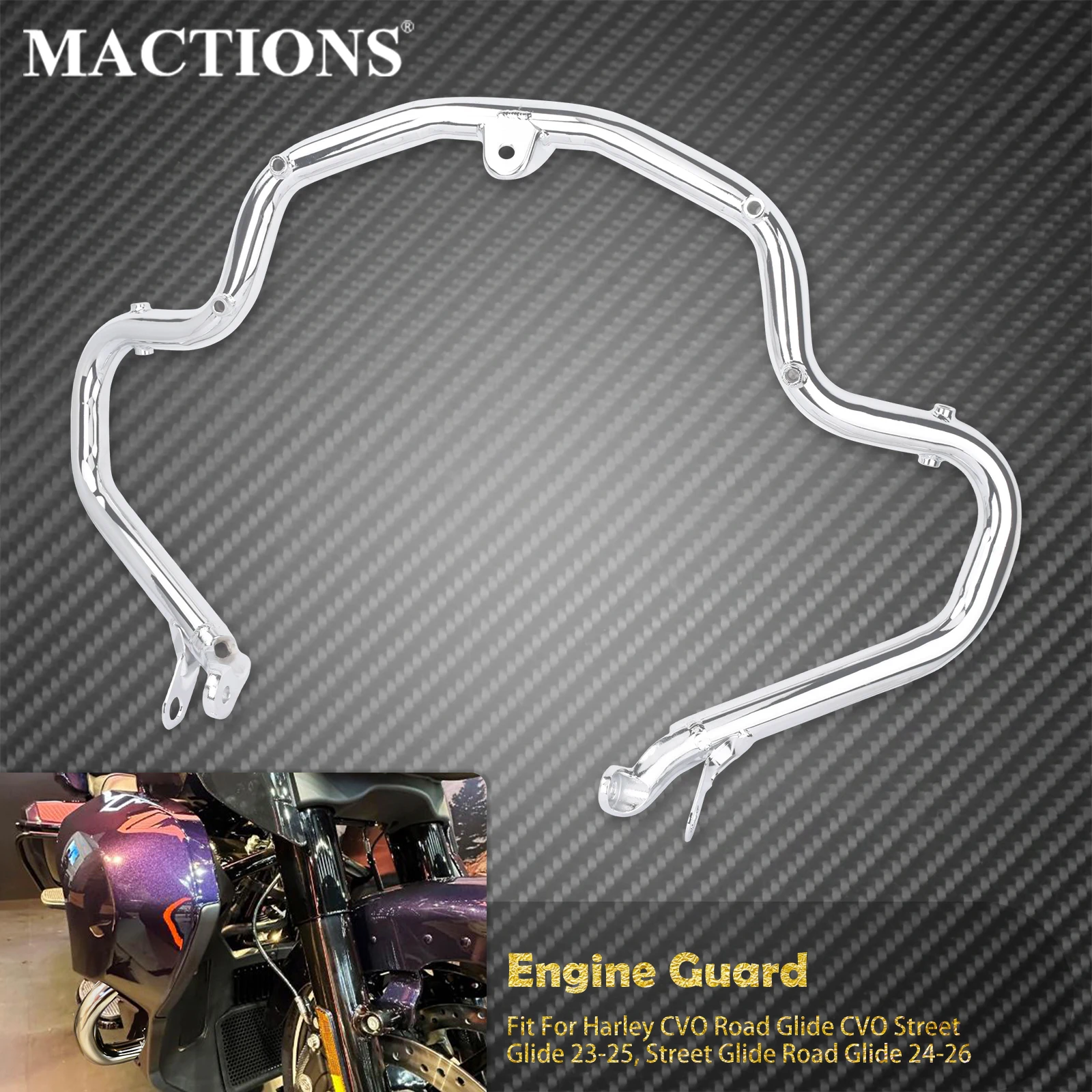 

Motorcycle Engine Guard Fairing Lowers Highway Crash Bar Bumper Chrome For Harley Touring Street Road Glide FLHX FLTRX 2024-Up