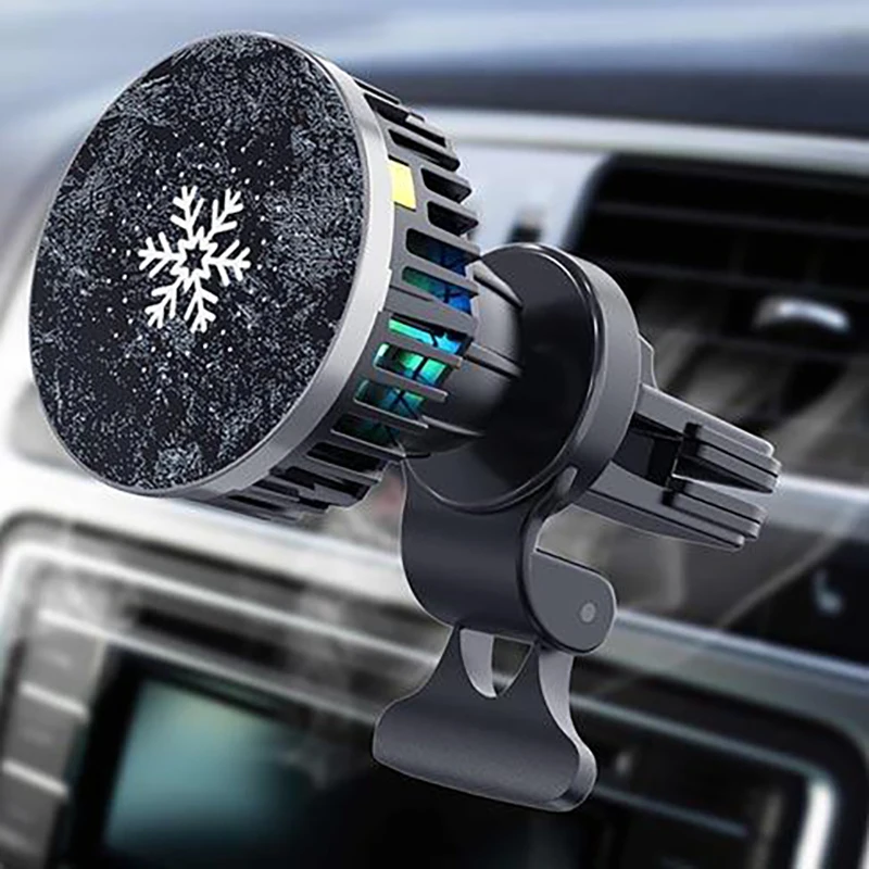 

Multifunction 2 in 1 Built in Ice Cooling Sensor Smart 15W Magnetic Wireless Car Charger Mount for iphone 14/13 Car Air Vent