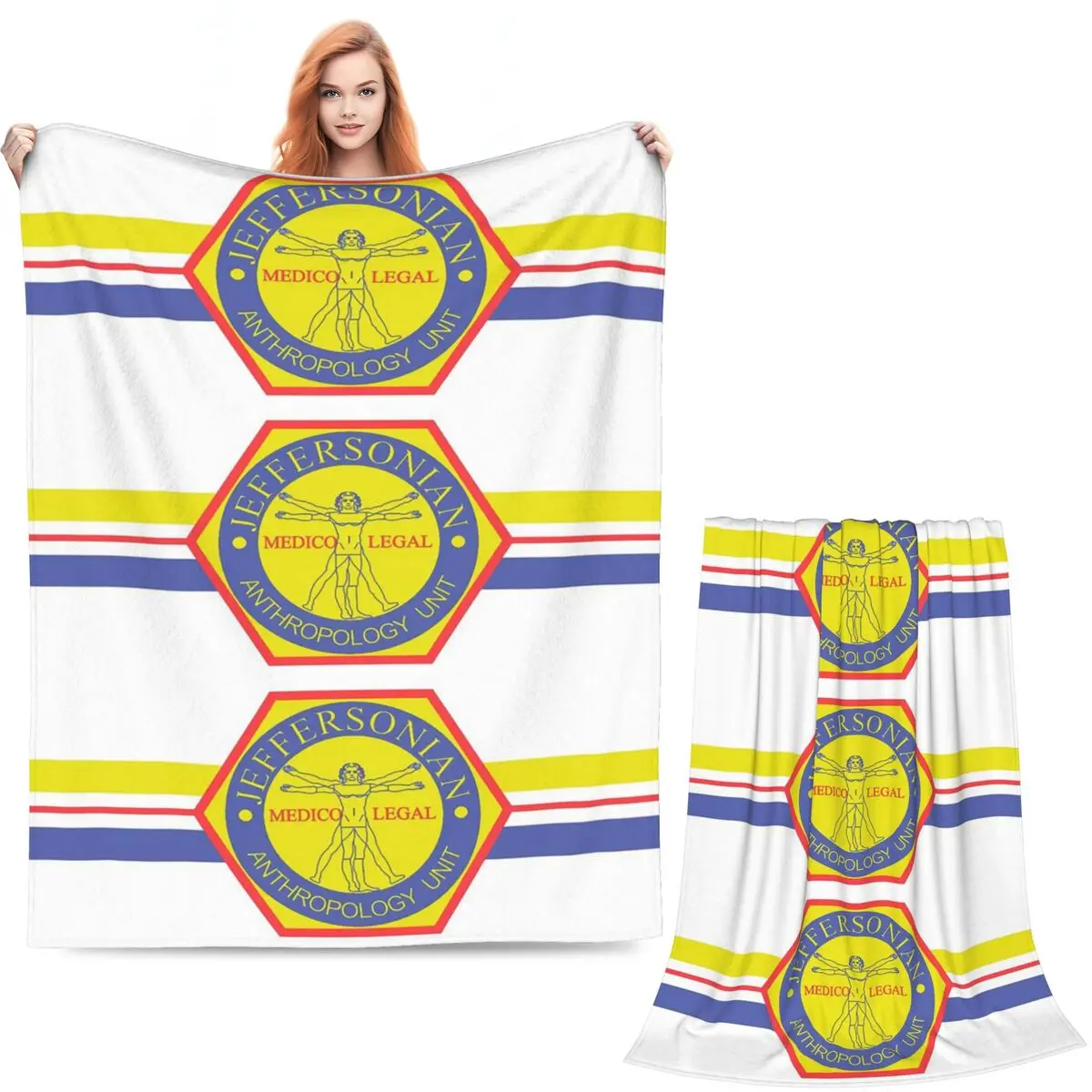 BONES Jeffersonian Institute Blanket Soft Warm Flannel Throw Blanket Bedspread for Bed Living room Picnic Travel Home Sofa