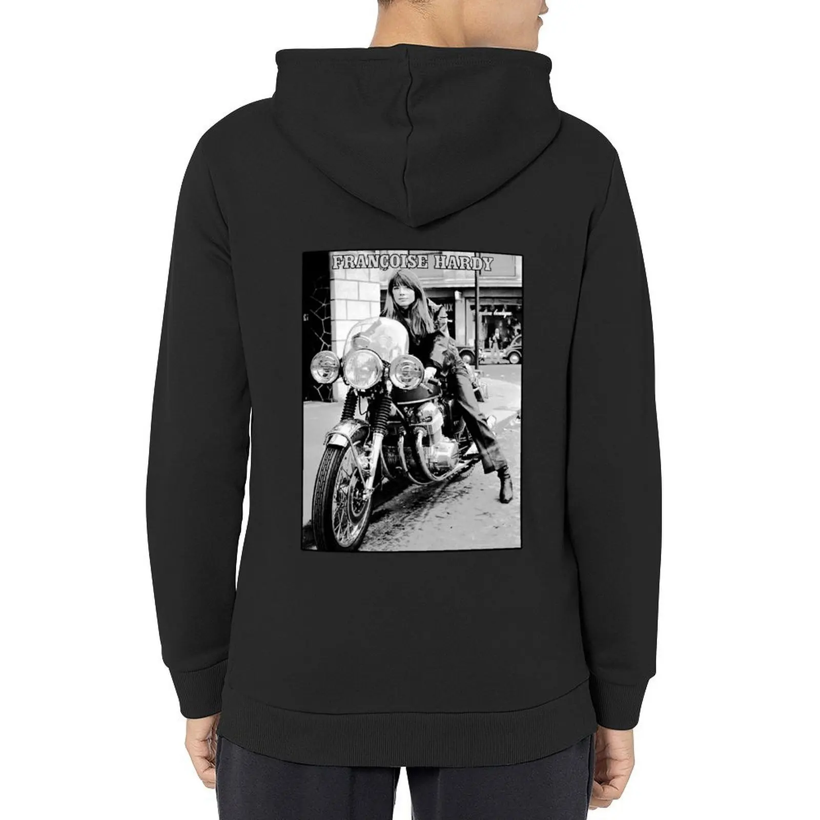

French Singer Francoise Hardy Motorbike Hoodie clothes for men hooded shirt korean style clothes autumn jacket men hoodie man