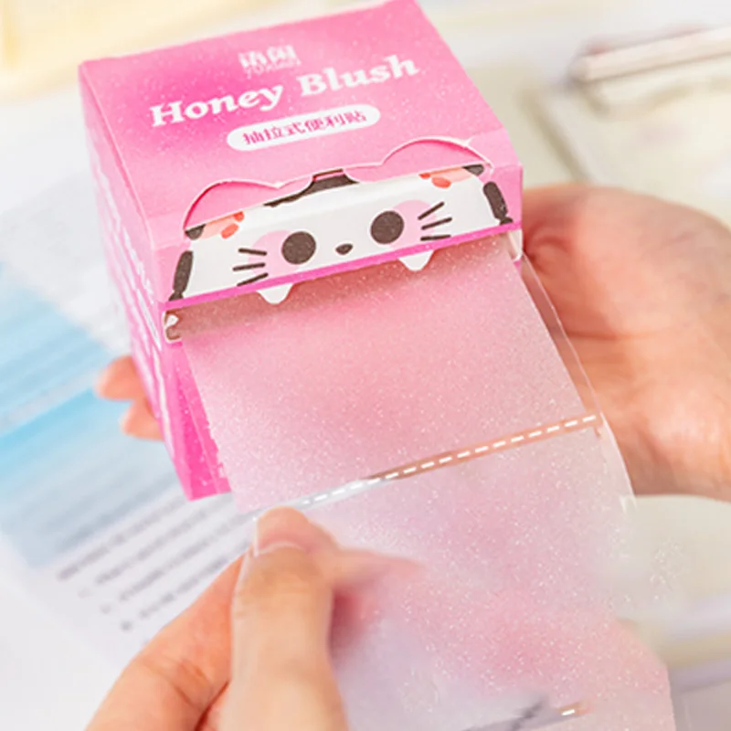 Mr Paper 110sheets/box Cute Heart Cat Pull-out Pearl Sticky Stickers Suitable for Students To Make Notes Notes Notes Plan