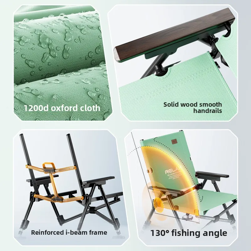 Professional Foldable Fishing Chair,Low Center of Gravity Anti-Tip Structure,Stable All-Terrain Stool for Riverbank Wild Angling