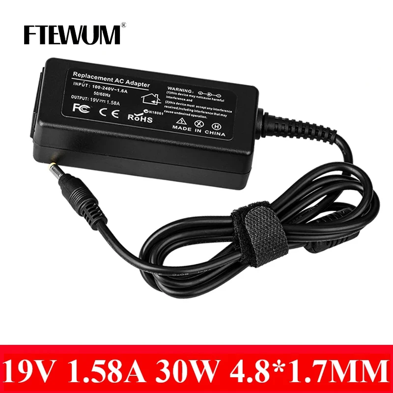 Laptop Adapter AC DC 19V 1.58A 30W 4.8*1.7mm Charger For HP Mini 110c-1000 Mini 1000 1108TU 1109TU 1110LA 1110NR 1110TU 1120NR