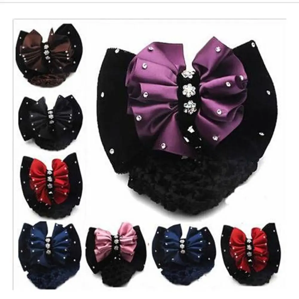 حار بيع القوس الساتان سيدة Bowknot مشبك شعر غطاء إكسسوارات الشعر صافي كعكة سنود