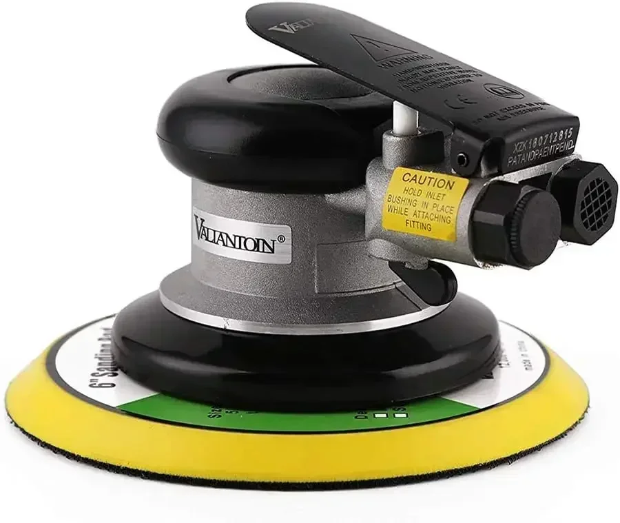 6" Dual-Action Pneumatic Sander | Professional Random Orbital Palm Sander w/Backing Pad
