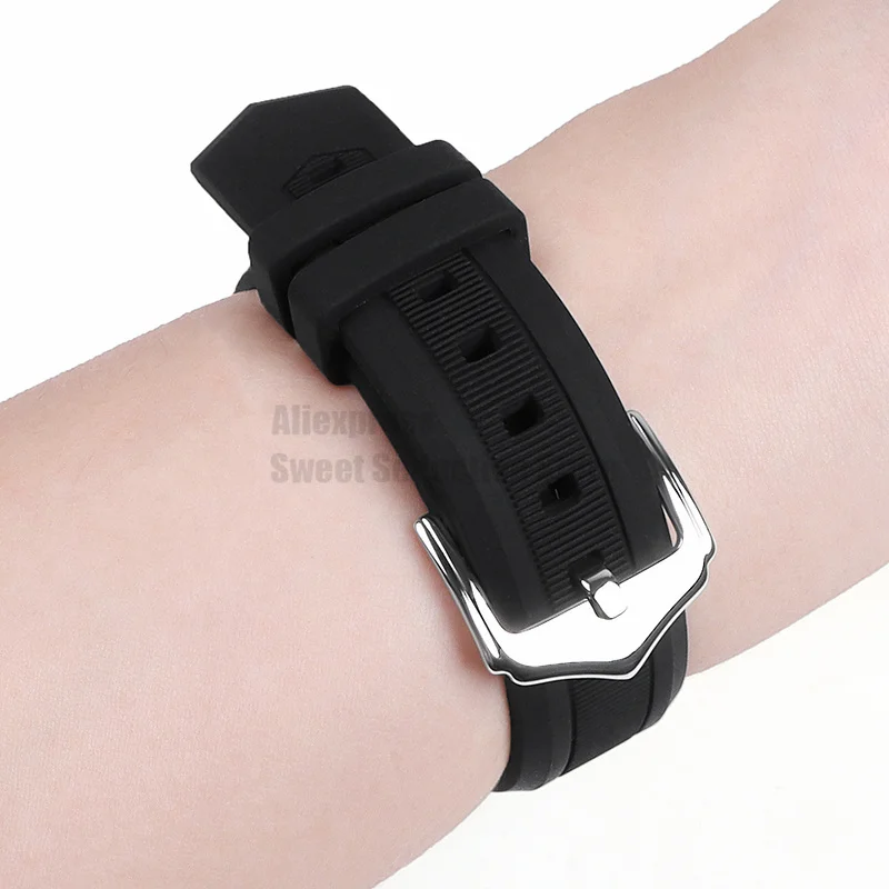 Silicone Rubber Watch Strap 12 14 16mm 18mm 19mm 20mm 21mm 22mm 24mm 26mm 28mm Sport Bracelet Soft Universal Watch Band