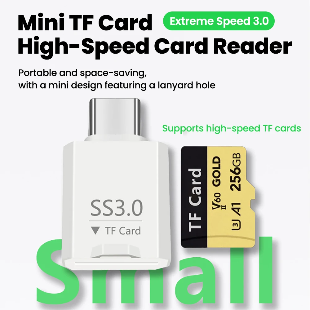 Mini TF Card Reader USB3.0 USB2.0 High-speed Transmission Card Reader Adapter USB C External Storage Memory CardReader Convertor