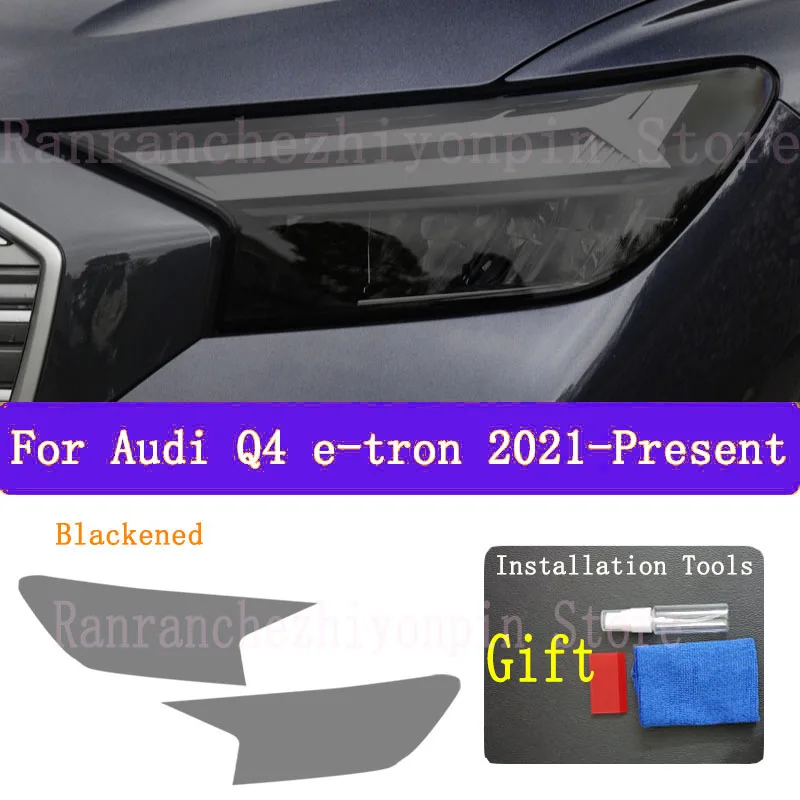 

For Audi Q4 E-Tron （2021 2022） Car Exterior Headlight Anti-scratch Front Lamp Tint TPU Protective Film Cover Repair Accessorie