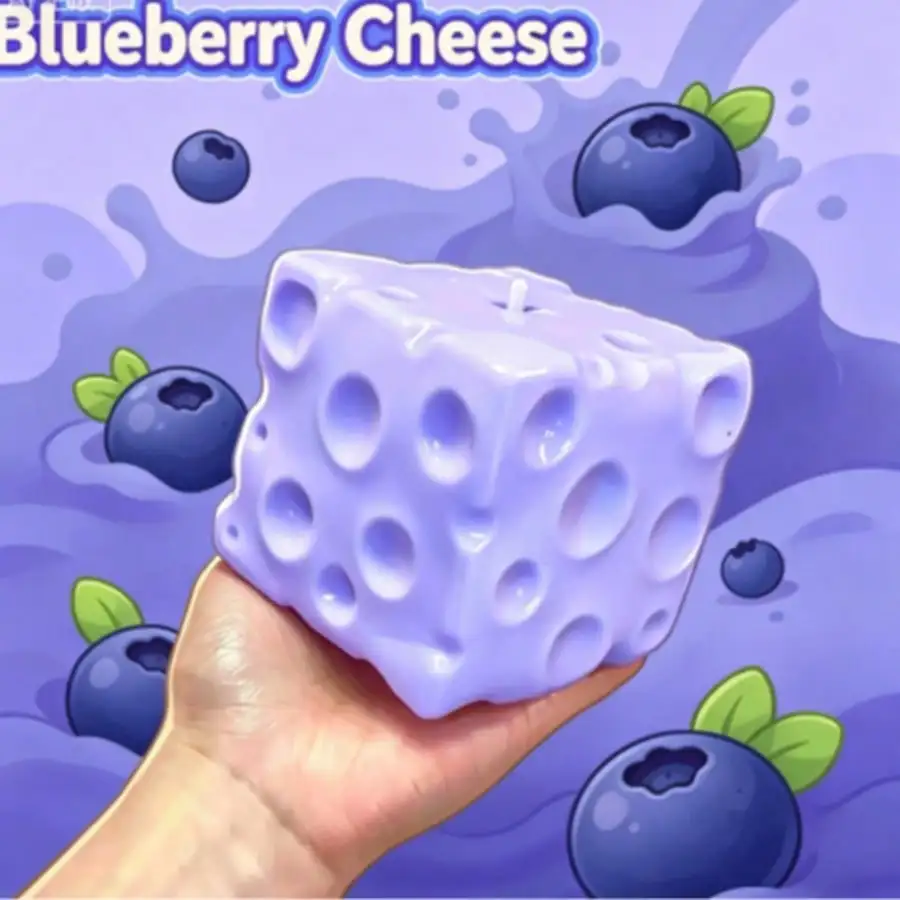 Giant Blueberry Cheesecake Squishy Toy Soft Slow Rebound Texture Stress Relief Squeezy Ball Finger Pressure Relief Squeezy Toy image 5