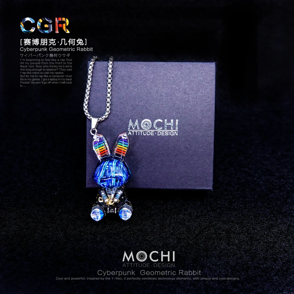 Original Punk Geometric Rabbit Necklace Couple Keychain Personalized Pendant Jewelry - view 5