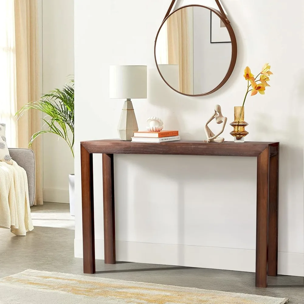 

46" Console Table for entryway, Solid Wood Entryway Table, Narrow Sofa Table Behind Couch, for Living Room, Hallway, Bedr