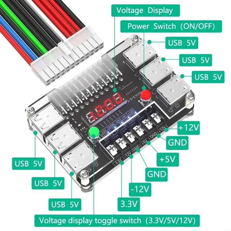 Bảng đột phá nguồn điện U2JE có trường hợp acrylic 3.30V 5V 12V hỗ trợ