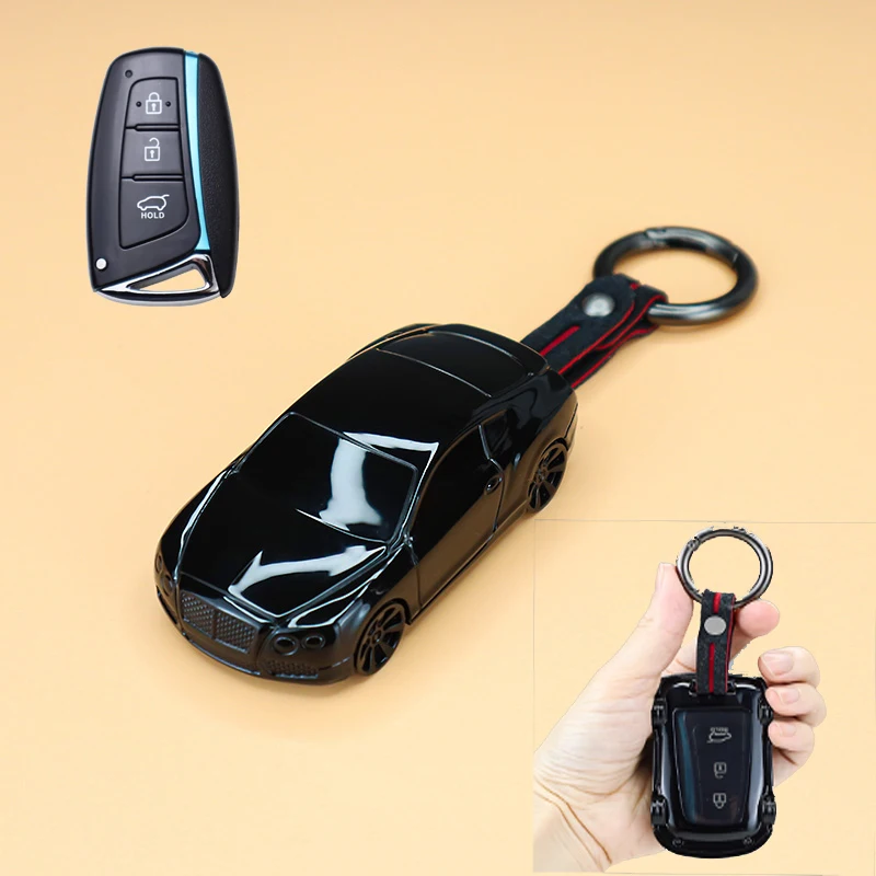 ICAR for Hyundai Santa Fe Sport Ix45 Equus Centennial Genesis G80 Grandeur Azera Smart Remote Car Key Case Cover Holder Keychain