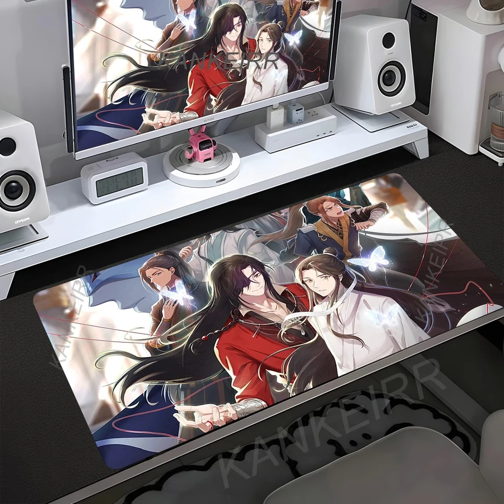 

Большой коврик для мыши Tian Guan Ci Fu 90x40 см, креативный мультяшный коврик для мыши с изображением Божественного чиновника, резиновый нескользящий коврик с застежкой по краям