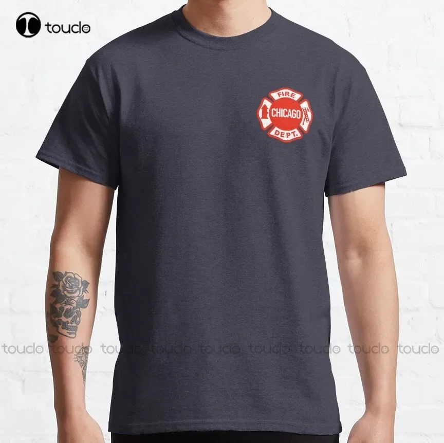 Chicago Fire Logo Classic T-Shirt Mens T-Shirts Custom Aldult Teen Unisex Digital Printing Tee Shirt Xs-5Xl Hd High Quality Gift