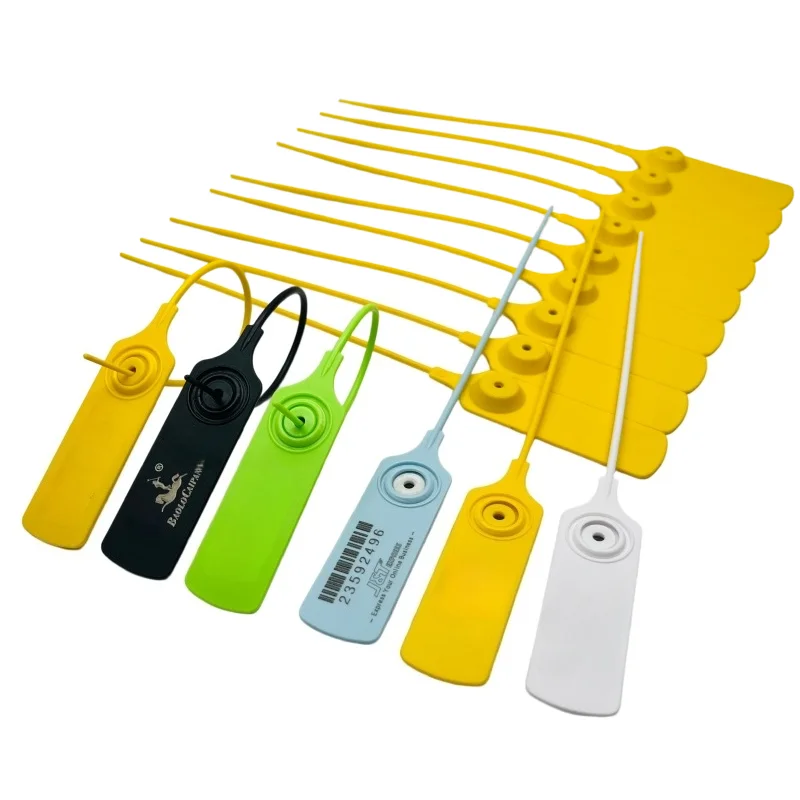 100Pcs Custom Plastic Security Seals, 200mm Anti-Tamper Tags, Anti-Counterfeit Seals for Apparel, Luggage & Containers
