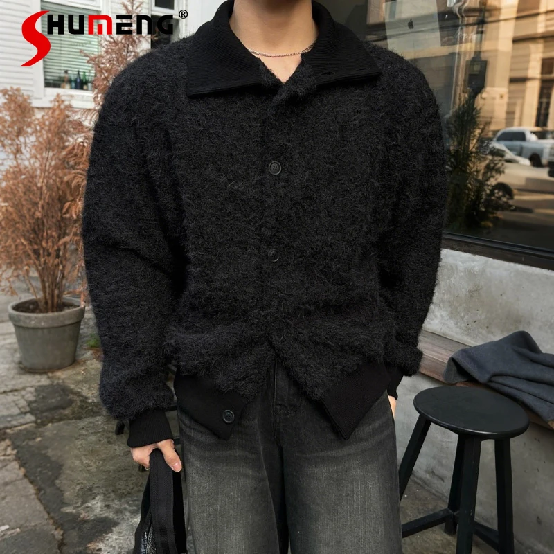 

Men's Clothing 2025 Autumn Winter New Simple Top Jackets Fashion Single-Breasted Handsome Jackets Solid Color Long Sleeve Coats