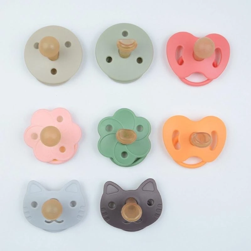 Q1FE Baby Silicone Pacifier Flower Apple Dummy Pacifiers Bibs Pacifier for Newborn Infant Baby Girls Boy