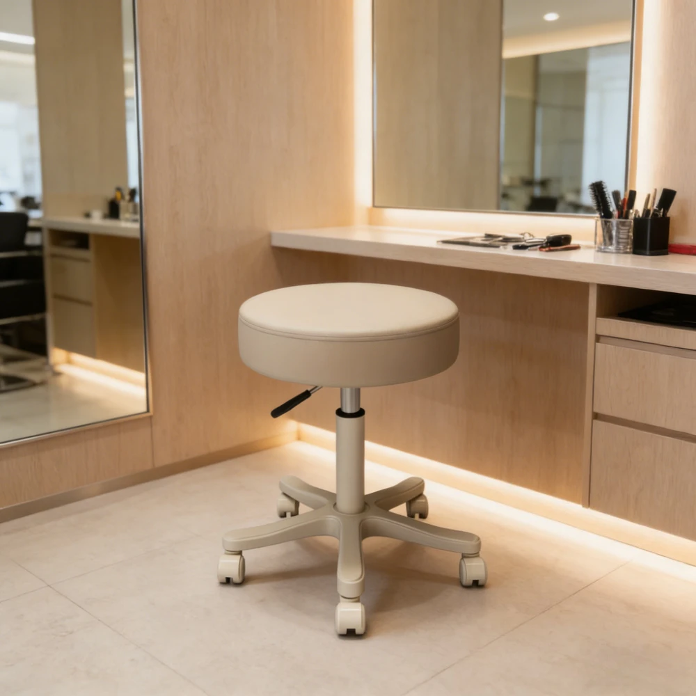 Massage Stool Beauty Salon Stool Lifting Rotating Round Stool Hair Manicure Barber Shop Stool Round Stool with Wheels