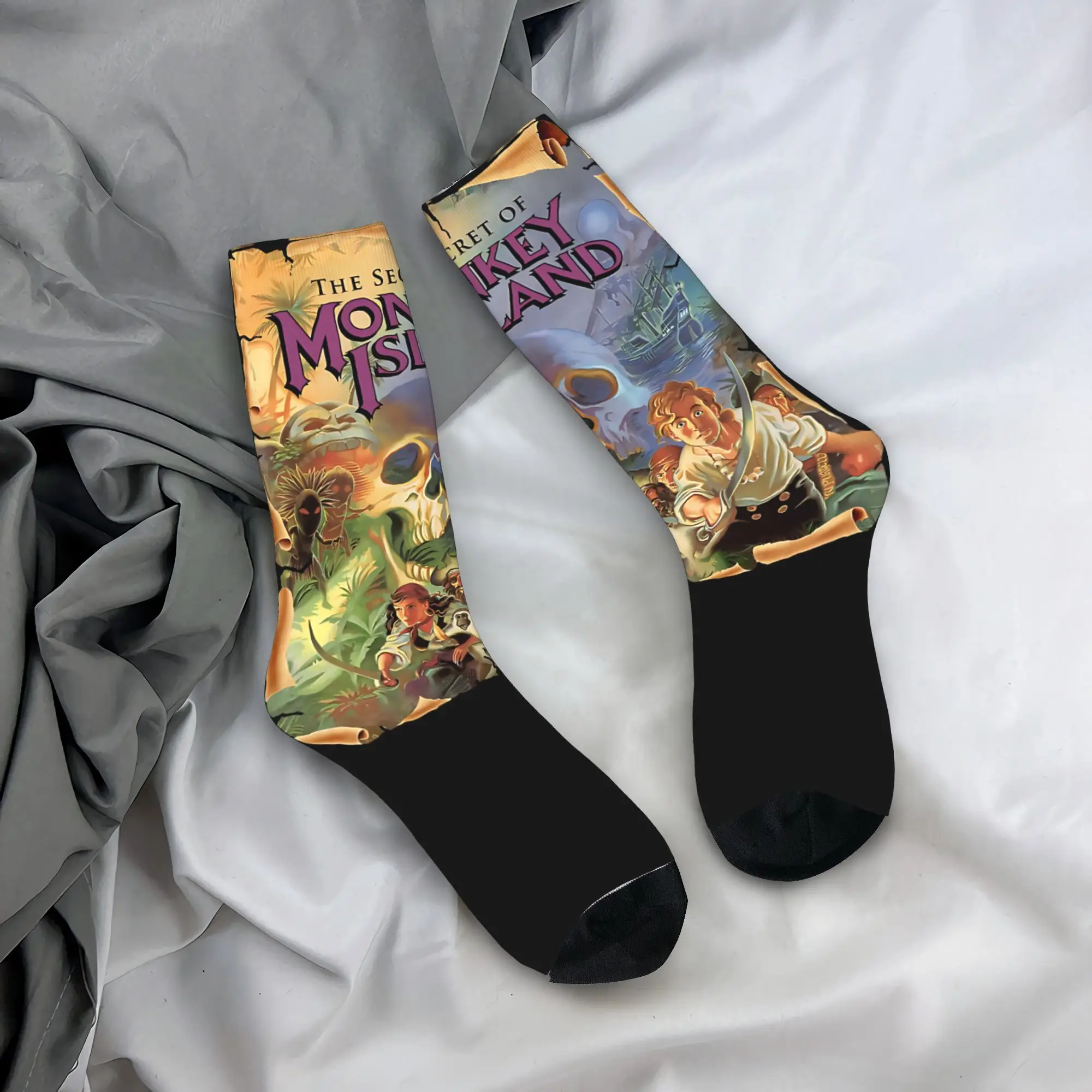 The Secret of Monkey Island 2 Crew Socks for Women Men All Season Pixel Games Cozy Middle Tube Socks Non-slip view 2