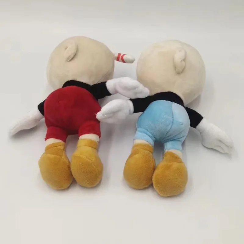 2pcs Cuphead Plush Dolls Toy Mugman Game Doll Toys Adventure Soft Stuffed Plush Cotton Cute Kawaii Dolls for Kids Birthday Gifts