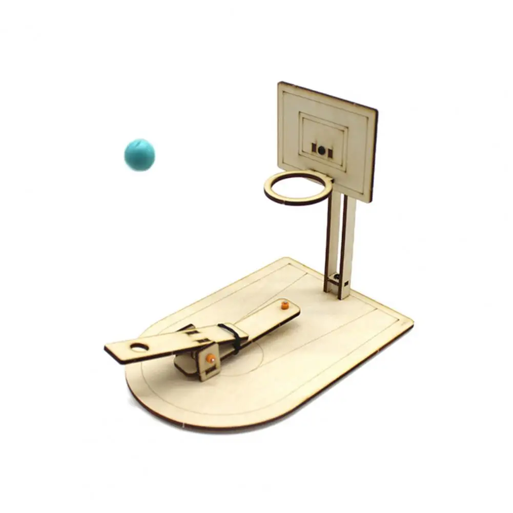 Basketball Shoot Toy Material Kit Kids Basketball Shoot Toy Wooden Basketball Hoop Game Diy Craft Kit for Kids Educational