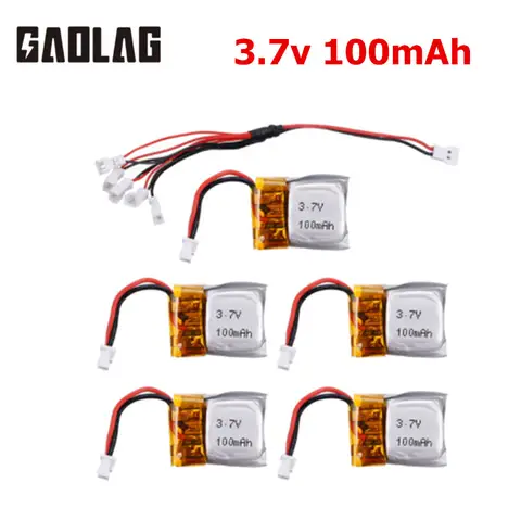 3.7V 100mAh Li-po Battery For Wltoys V272 V282 V292 for Hubsan Q4 H111 Mini RC Quadcopter Drone Battery 1.25mm plug
